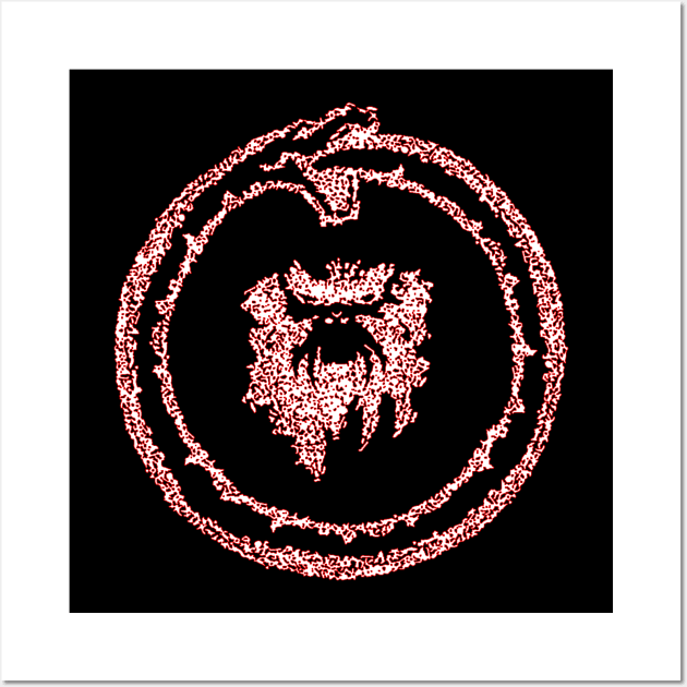 12 Monkeys Ouroboros White w/red outline Wall Art by HumbledDesignStudio